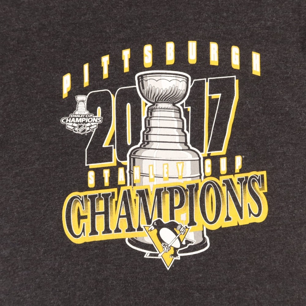 Pittsburgh Penguins Shirt Womens Large Gray NHL Hockey '47 Logo 2017 Stanley Cup - Picture 3 of 9